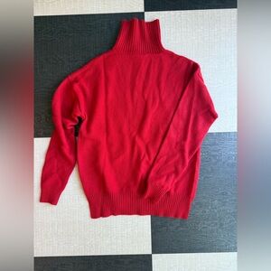 J.McLaughlin 100% Cashmere Turtleneck Sweater Women’s Small Red Ribbed